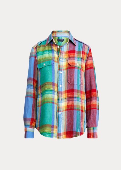 Women's Polo Ralph Lauren Linen Madras Shirts | 049158DUA